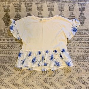 Girls Gap floral/white Top, 6/7 NWOT